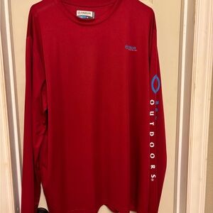 Magellan Outdoors Men's Vibrant Red Long Sleeve Tee
